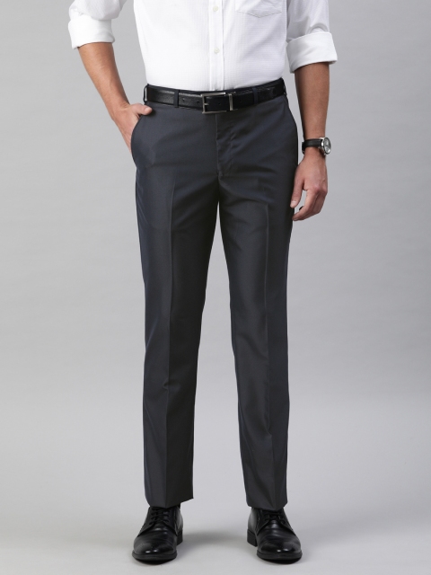 

Park Avenue Men Navy Blue Smart Fit Solid Formal Trousers