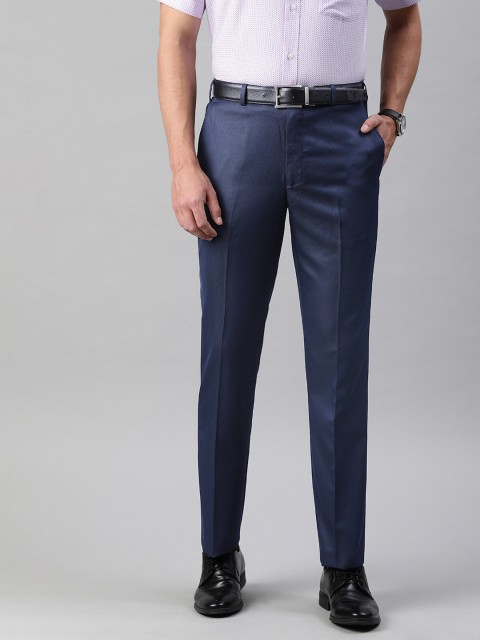 

Park Avenue Men Blue Solid Regular Fit Formal Trousers