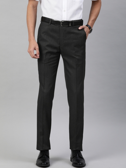 

Raymond Men Charcoal Slim Fit Solid Formal Trousers
