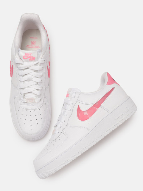 

Nike Women White Perforations AIR FORCE 1 '07 SE Leather Sneakers