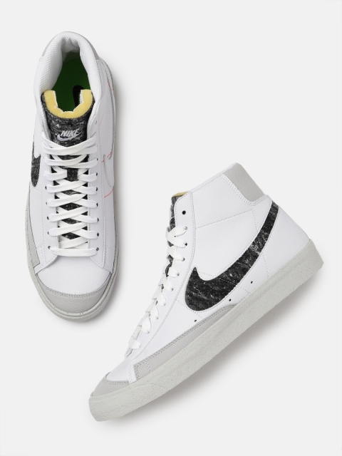 

Nike Men White Printed BLAZER 77 Leather Mid-Top Sneakers