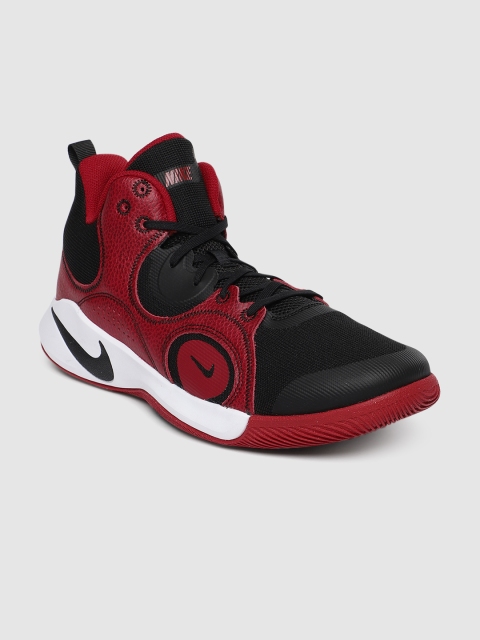 

Nike Unisex Black & Red FLY.BY MID 2 Mid-Top Basketball Shoes