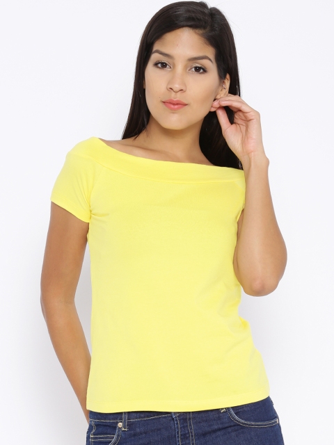 

ONLY Yellow Off-Shoulder Top