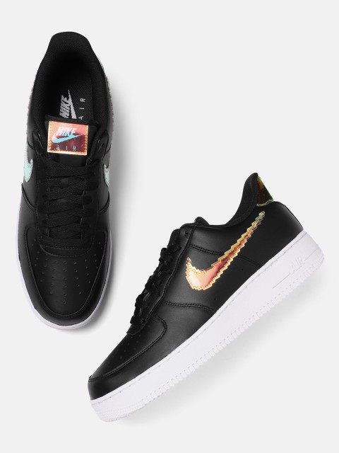 

Nike Men Black Solid AIR FORCE 1 07 LV8 Leather Sneakers