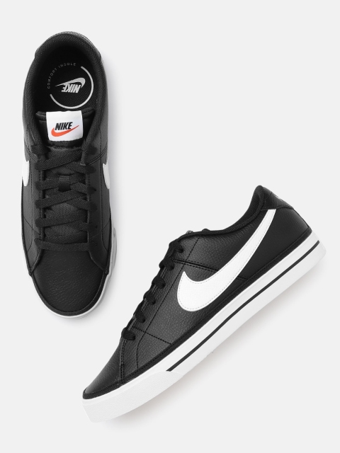 

Nike Men Black COURT LEGACY Printed Leather Sneakers