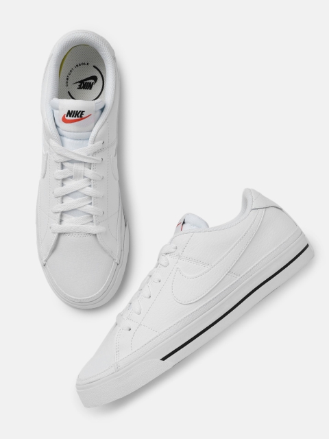 

Nike Women White COURT LEGACY Solid Leather Sneakers