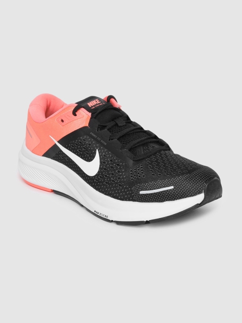 

Nike Women Black & Pink Colourblocked AIR ZOOM STRUCTURE 23 Running Shoes