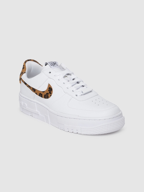 

Nike Women White Airforce 1 Pixel Leather Sneakers