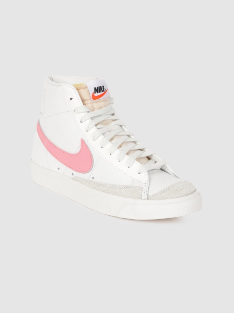 

Nike Women White Solid BLAZER MID '77 Leather Mid-Top Sneakers
