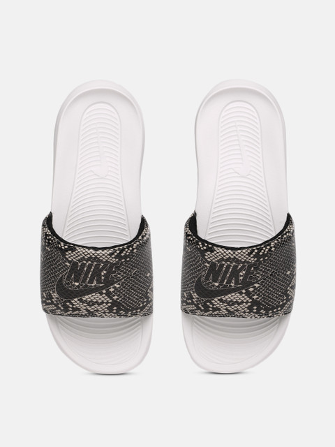 

Nike Women Black & White VICTORI Printed Sliders
