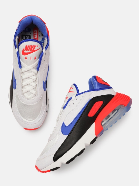 

Nike Men White & Black Colourblocked AIR MAX 2090 EOI Leather Sneakers