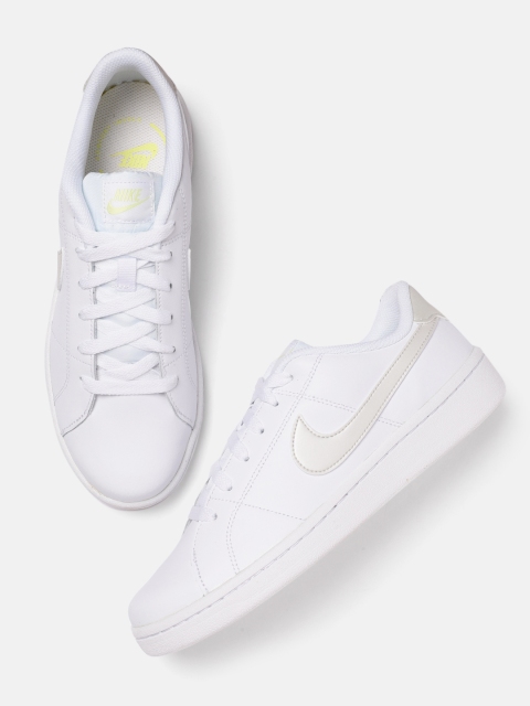 

Nike Women White Solid COURT ROYALE 2 Leather Sneakers