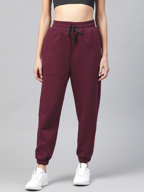 

Fitkin Women Maroon Solid Straight Fit Joggers
