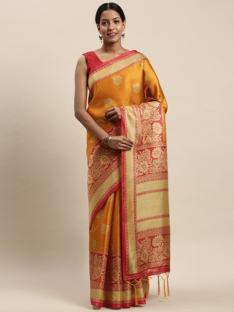 

Rajnandini Mustard & Red Printed Saree