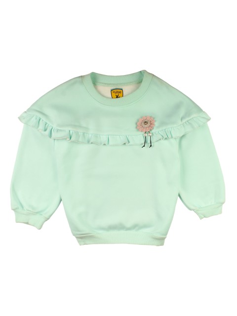 

Lil Lollipop Girls Sea Green Solid Sweatshirt