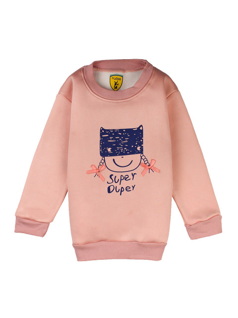 

Lil Lollipop Girls Peach-Coloured Printed Sweatshirt