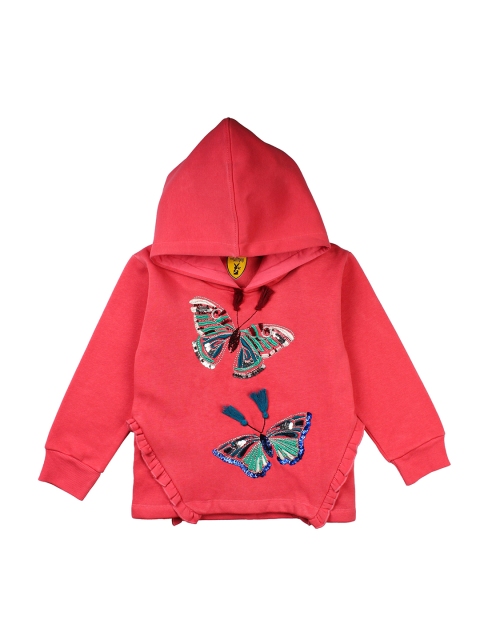 

Lil Lollipop Girls Pink Printed Hooded Sweatshirt