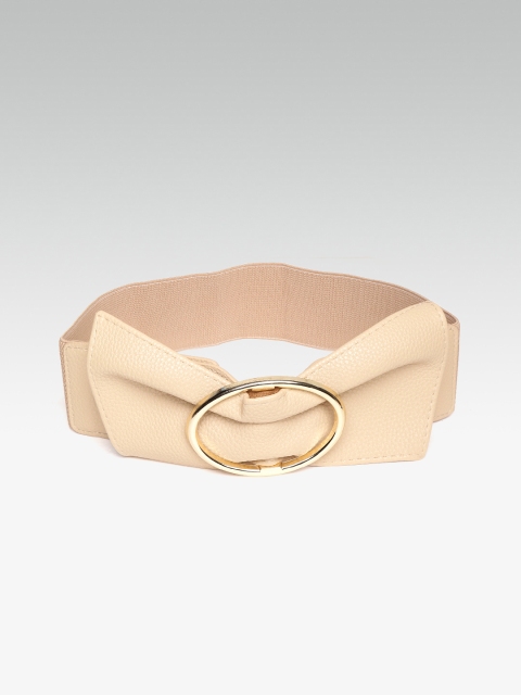 

20Dresses Women Beige Solid Wide Stretchable Belt