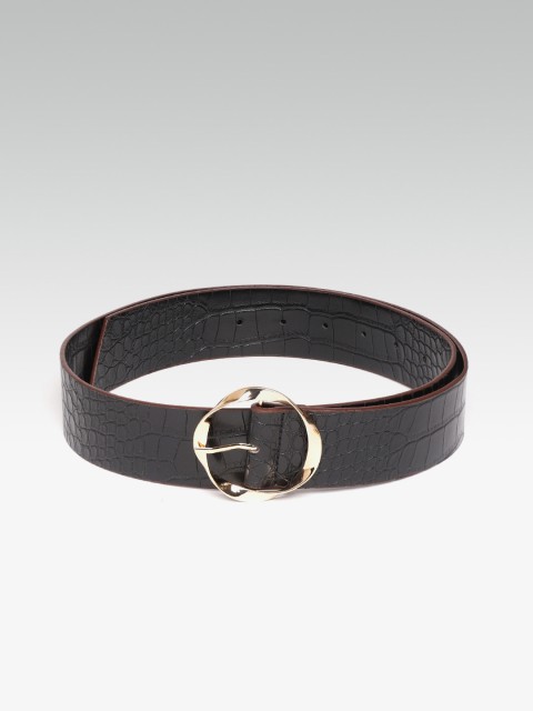 

20Dresses Women Black Croc Textured Belt