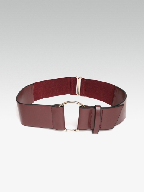 

20Dresses Women Burgundy Solid Wide Stretchable Belt