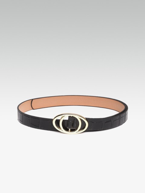 

20Dresses Women Black Croc Textured Belt