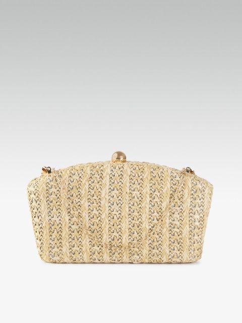 

20Dresses Beige Basket Weave Textured Box Clutch