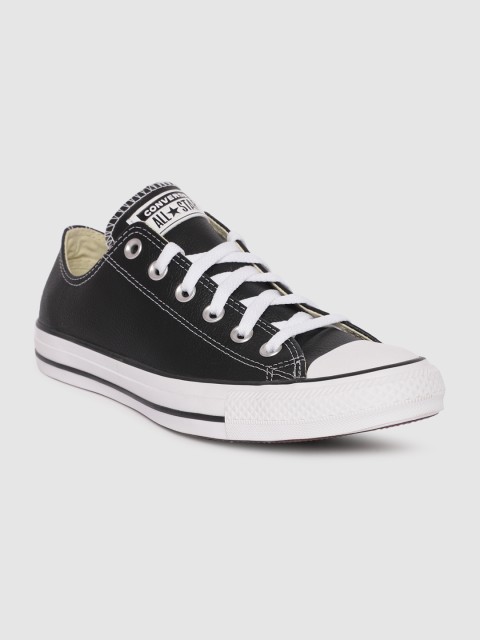 

Converse Unisex Black Solid Leather Sneakers