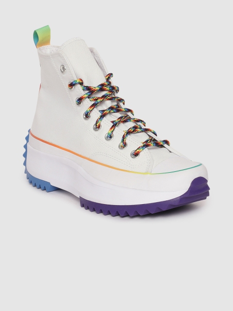

Converse Women White Solid Mid-Top Sneakers
