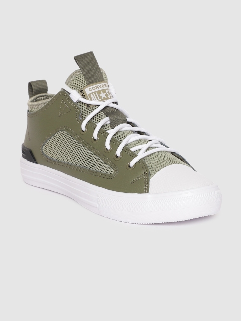

Converse Unisex Olive Green Solid Sneakers