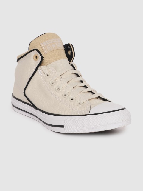 

Converse Unisex Beige Solid Mid-Top Sneakers