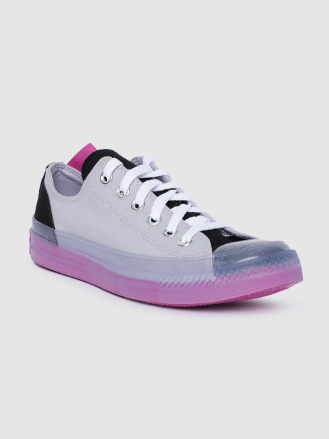 

Converse Unisex Grey & Purple Colourblocked Sneakers