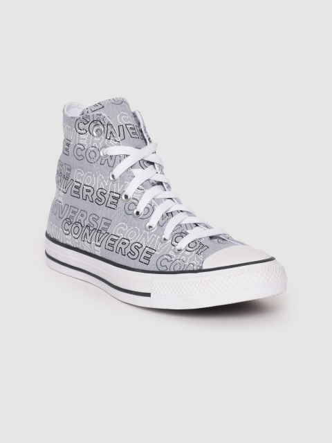 

Converse Unisex Grey Printed High-Top Sneakers