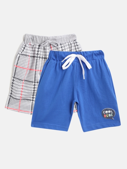 

Eteenz Boys Pack of 2 Assorted Pure Cotton Regular Fit Shorts