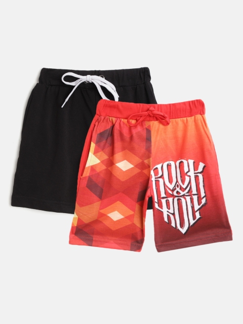 

Eteenz Boys Pack Of 2 Assorted Pure Cotton Regular Fit Shorts