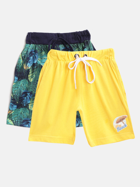 

Eteenz Boys Pack Of 2 Assorted Pure Cotton Regular Fit Shorts