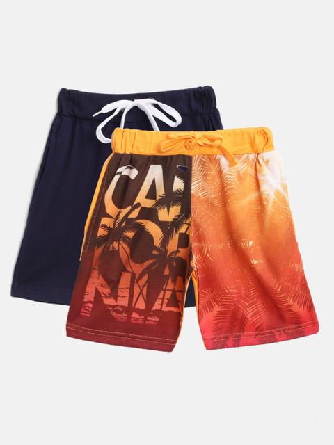 

Eteenz Boys Pack Of 2 Assorted Pure Cotton Regular Fit Shorts