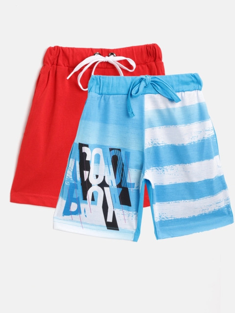 

Eteenz Boys Pack Of 2 Assorted Pure Cotton Regular Fit Shorts