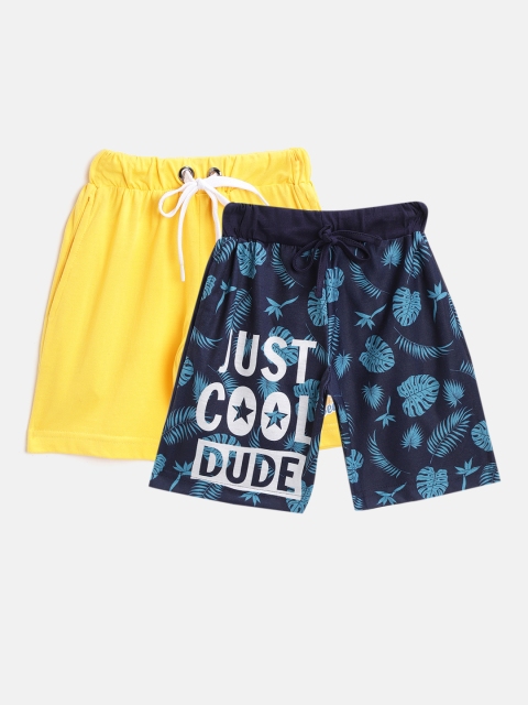 

Eteenz Boys Pack Of 2 Assorted Pure Cotton Regular Fit Shorts