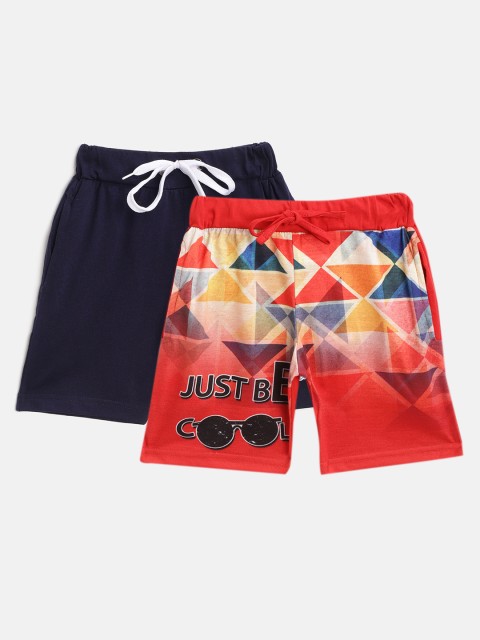 

Eteenz Boys Pack Of 2 Assorted Pure Cotton Regular Fit Shorts