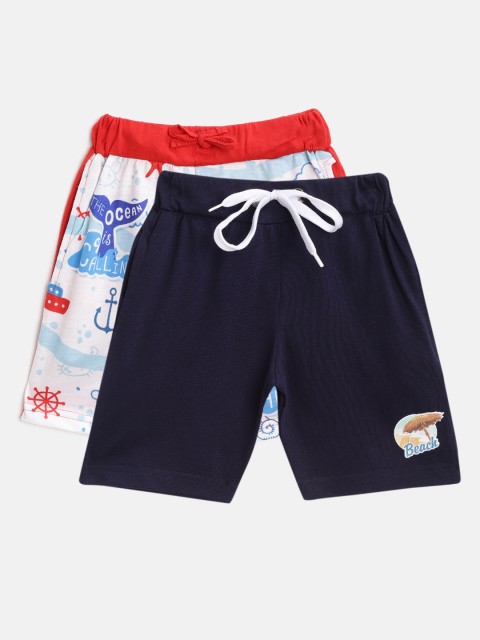 

Eteenz Boys Pack Of 2 Assorted Pure Cotton Regular Fit Shorts