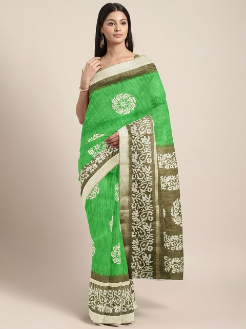 

KALINI Green Printed Saree