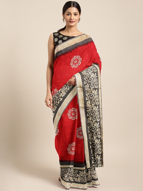 

KALINI Red & Beige Printed Saree