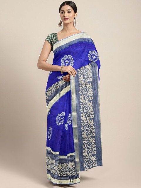 

KALINI Blue Printed Saree