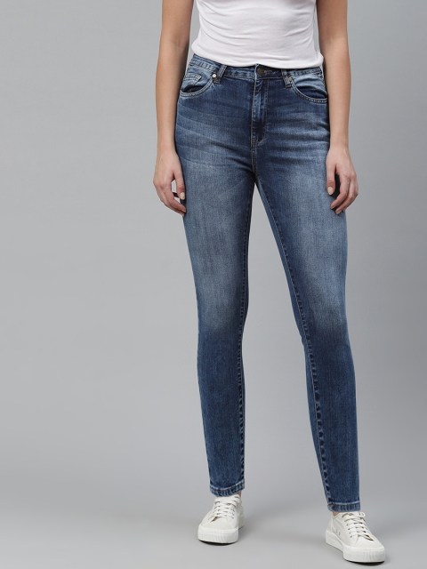 

Mast & Harbour Women Navy Blue Super Skinny Fit Light Fade Stretchable Jeans