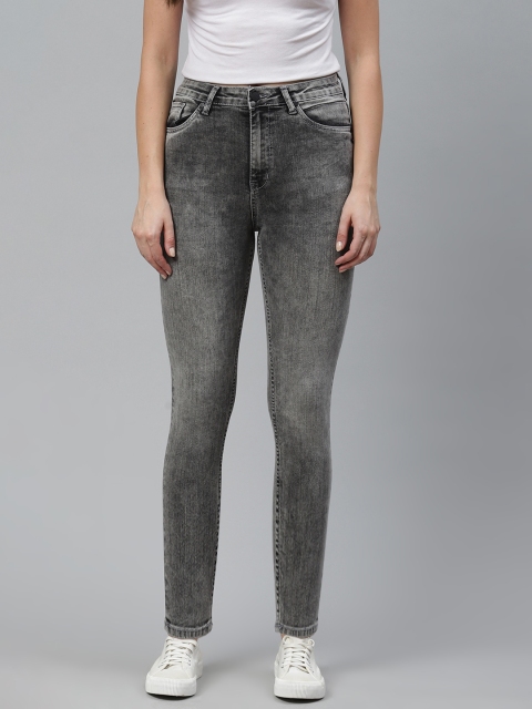 

Mast & Harbour Women Charcoal Skinny Fit Light Fade Stretchable Jeans