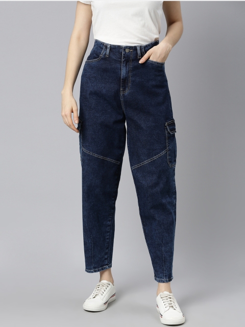 

Mast & Harbour Women Blue Slouch High-Rise Light Fade Stretchable Jeans