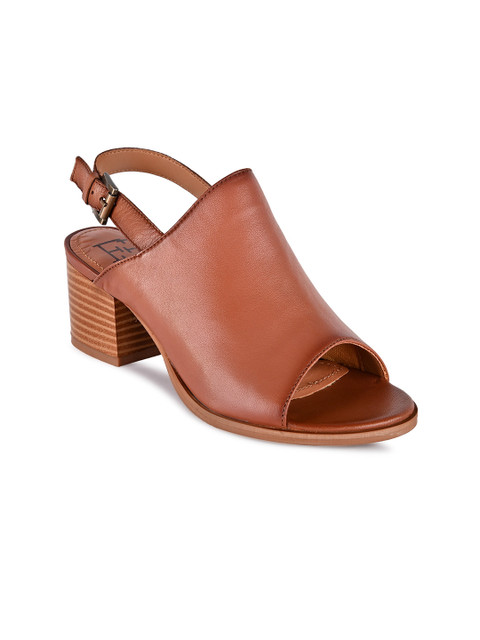 

Hydes N Hues Women Brown Solid Back Buckle Strap Leather Mules
