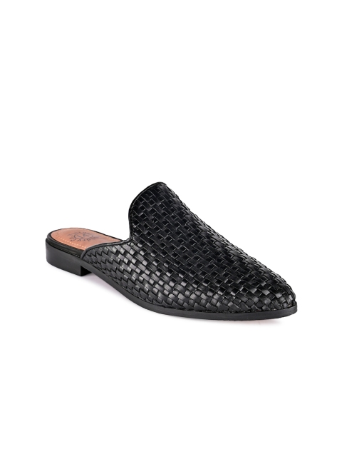 

Hydes N Hues Women Black Woven Design Leather Mules