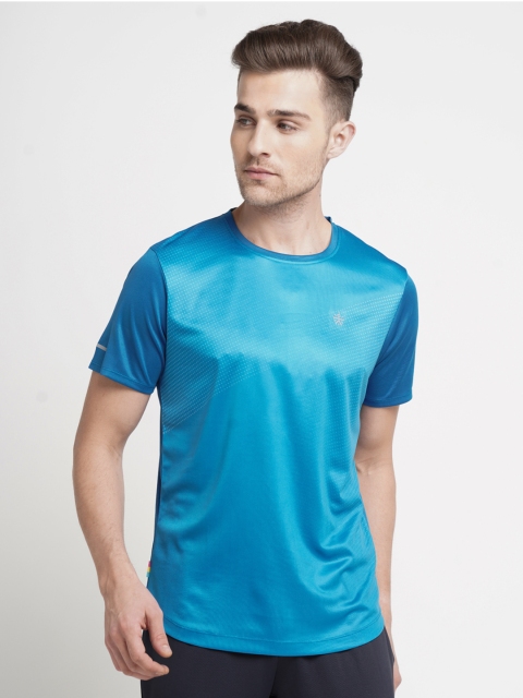 

Cultsport Men Blue Printed Round Neck T-shirt