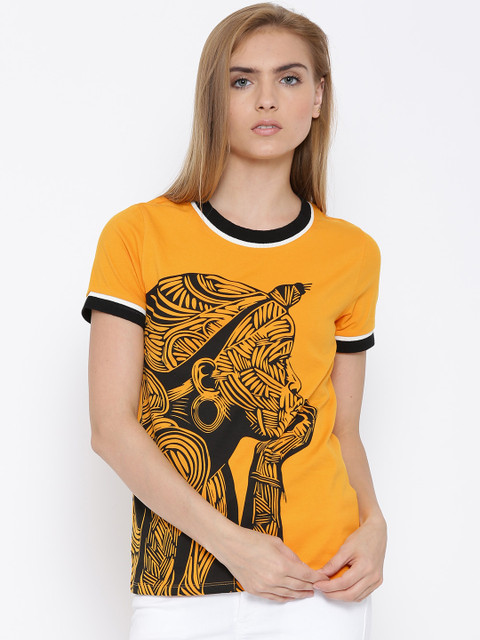 

Vero Moda Orange Printed T-shirt